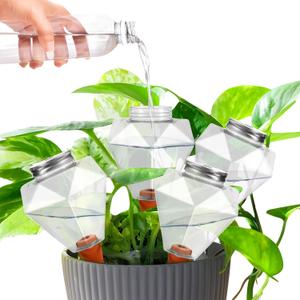 4 Pcs 17 Oz Self-Watering Planter Insert Self-Watering Planter Globes with Slow Release Water Control for Indoor & Outdoor Plants (4, Diamond Shape)