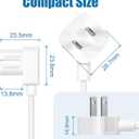 AGVEE 10ft TV Power Cord, 90 Degree Angled L-Shaped UL Listed 2-Prong AC Power Cable IEC C7 C8 Compatible with Samsung LG Sony Insignia Apple TV LCD LED, Vizio Roku JBL Partybox, White