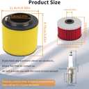 Air Filter 17254-HN5-670 &Oil Filter & Spark Plug Compatible with Honda Rancher TRX350FE TRX350FM TRX350TE TRX350TM 2000 2001 2002 2003 2004 2005 2006 10-99200