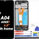 LCD Screen Replacement Touch Digitizer Display Assembly for Samsung Galaxy A04 A045 A045F SM-A045F 6.5" (with Frame)