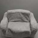 Kids Snuggly-Soft Sherpa Chair, Cuddly Toddler Foam Chair for Boys and Girls, Light Grey