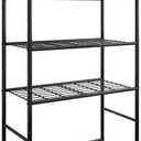 Storage Shelves - 5 Tier Shelf Organizer, Heavy Duty Garage Shelving Unit with Leveling Feet, Stable Metal Shelves Organizer for Pantry, Kitchen and Closet, 33.0" W x 12.6" D x 72.0" H, Black