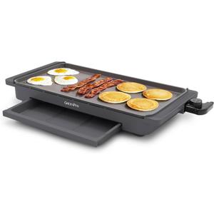 GreenPan Advanced 10.5x 20 Electric Griddle with Warming Drawer, Healthy Ceramic Nonstick PFAS-Free Coating, Temperature Control, Easy and Versatile Countertop Meals, Dishwasher Safe, Graphite