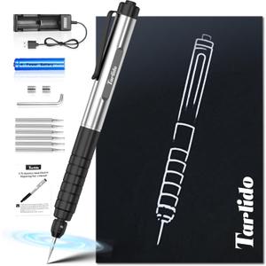 Engraving Pen, USB Rechargeable Cordless Rotary Tools, Professional Mini Carving Machines Portable DIY Engraver Machine for Metal to Wooden, Glass, Jewelry-Black