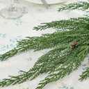 12 Pcs Faux Cypress Stems Christmas Artificial Pine Branches Greenery Stems Fake Cedar Christmas Vase Fillers Home Decorations 18 Inch