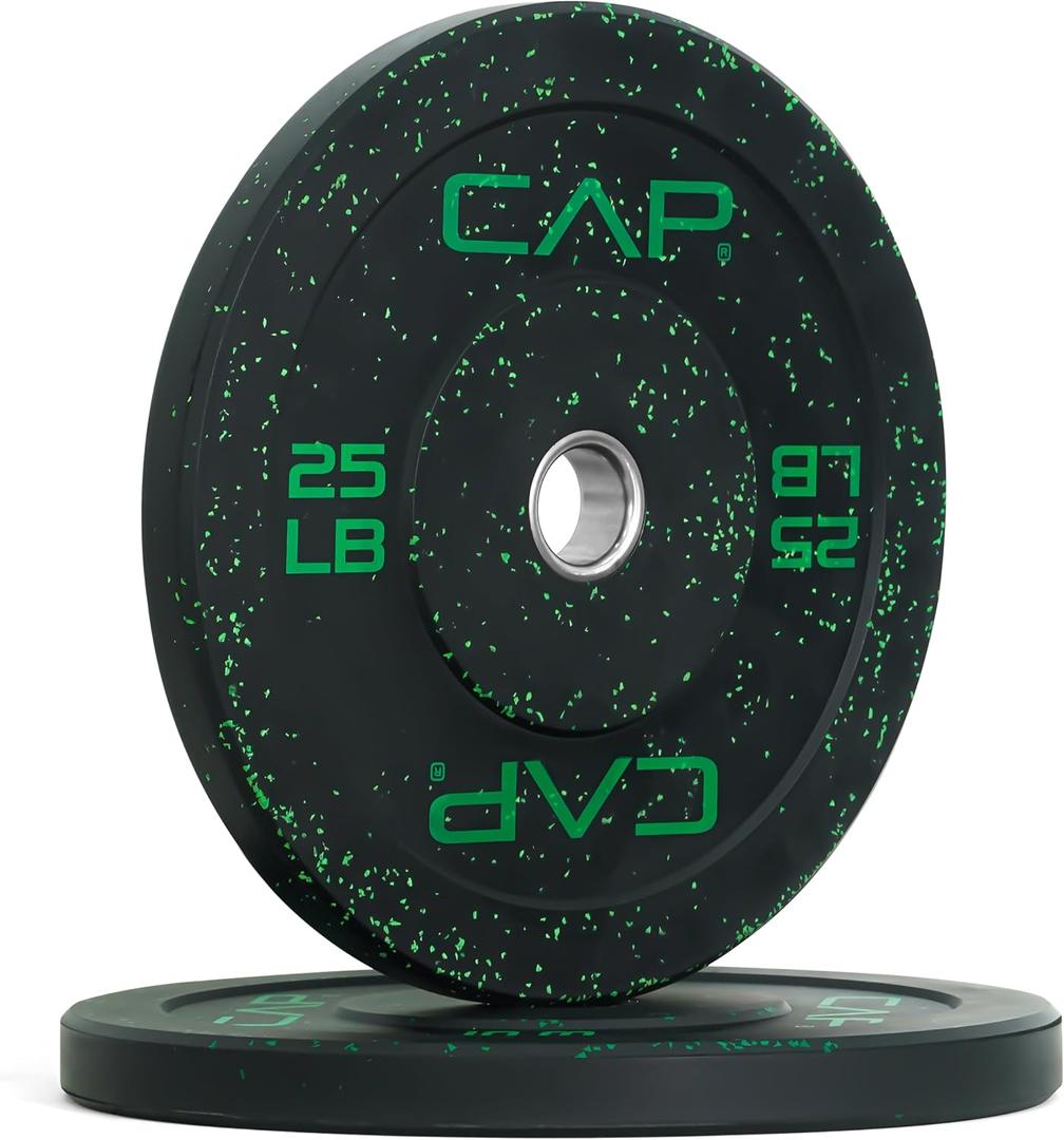 CAP Barbell Rubber Olympic Bumper Plate, 25 Lbs Pair 