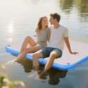 Inflatable Floating Dock Mat,6 inches Thick Inflatable Stable Platform Raft with Storage Bag None-Slip Surface for Lake Beach Pool, 10ft x 6 ft x 6in