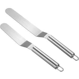 2 PCS Picxeic Offset SpatulaPremium Stainless Steel Cake Decorating Tools - One Set Include 6, 8 inch, Icing Spatula for Home Cooking