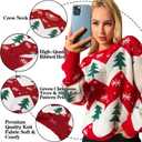 Honwenle Ugly Christmas Sweater for Women 2025 Funny Cute Christmas Tree Reindeer Xmas Knitted Pullover - Gifts for Christmas (Red, L)