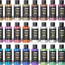 ABEIER Metallic Acrylic Paint, Set of 24 Metallic Colors in 2oz/60ml Bottle, Rich Pigments, Non Fading, Non Toxic Paints for Artist, Beginners & Kids Painting on Rocks Crafts Canvas Wood, Fabric&Stone