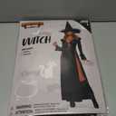 Spooktacular Creations 2 Pcs Witch Costume Women, Halloween Costume 2025 with Witch Dress Hat Accessory for Halloween Cosplay (Black, L)