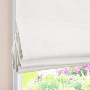 White Cordless Roman Shades, Classic Premium Blackout Roman Window Shades, Custom Washable Fabric Roman Shades for Any Room Setting (1 Piece)