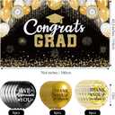 Black and Gold Congrats Grad Banner 2026, Congrats Graduation Banner Backdrop, Graduation Party Decorations for High School, College, Class of 2026 Celebrations Decorations Supplies