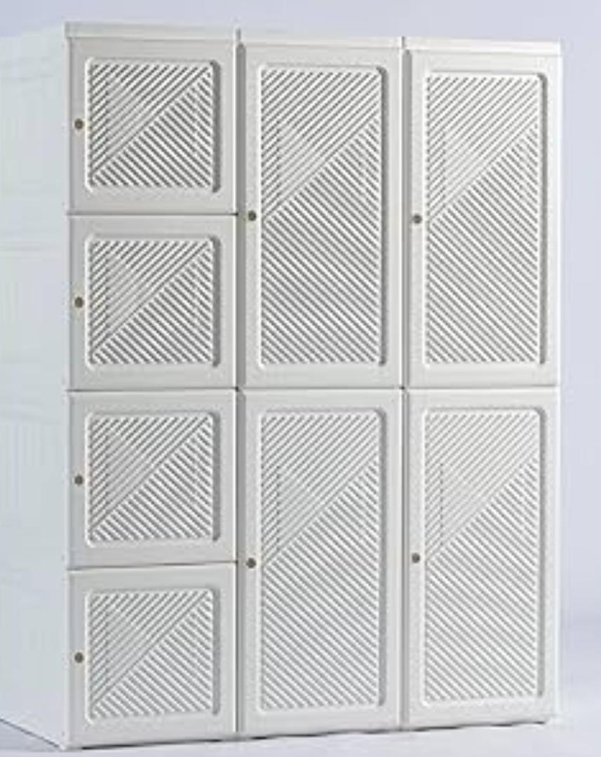 AWONGBOX Portable Wardrobe Closets - 14"x20" Depth (12 Cubes) Cube Storage, Bedroom Armoire, Storage Organizer, Clothes Dresser, Closet Storage Organizer, White
