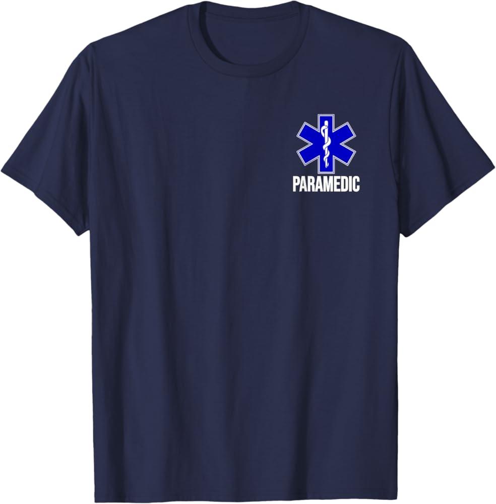 PARAMEDIC STAR OF LIFE EMT EMS AMBULANCE UNIFORM COSTUME TEE T-Shirt, Size S/P