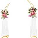 Large Moon Curved Metal Arch Backdrop Stand - Set of 2 Flower Arch for Wedding, Birthday, Anniversary & Bridal Showers (6.2ft, 6.9ft) - Pieces Missing