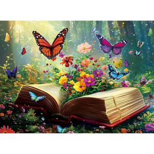 Jigsaw Puzzle 500 Pieces,Flowers Book 500 Piece Puzzles for Adults Kids Seniors Recycled Cardboard Adult Jigsaw Puzzle 500 Piece Family Activities Great Gift for Family and Friends 20.5 * 15 Inch