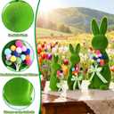 BrilliantJo Spring Decoration Figurines Decor Gift for Women Cute Moss Bunny Large Rabbit Kit Holding Balloons Set of 3(15", 13", 10") Green Desk Mother's Day Holiday Birthday for Home Office Garden