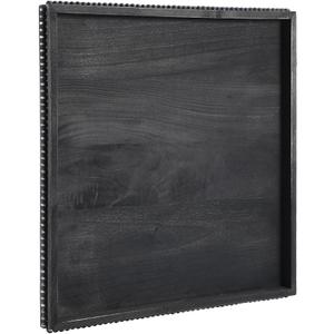 Nuogo Ottoman Tray 24 x 24 Inch, Wooden Serving Tray Square, Black
Coffee Table Ottoman Use, Washed Wood Bead Handles, Serving Platter for Kitchen Counter Living Room Decorative Display