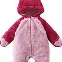 Toddler Snow Suit Baby Snowsuit Girls Infant Winter Coat Boy Puffer Clohtes 0-2T (6-12 Months, Pink)