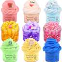 9 Pack Slime Kit, Assorted (Jelly Cube Crunchy, Cloud, Butter) Slime, Non-Sticky, DIY Stress Relief Toys for Unisex Children, Birthday Gift, Party Favor