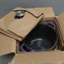 Dutch Oven Pot with Lid 2.8 qt Cast Iron Dutch Oven for Bread Baking Purple Enameled Cast Iron Rice Pot with Handels