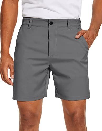 PULI Men's Golf Dress Shorts Flat Front Hybrid 7 Inch Lightweight Quick Dry Chino Casual with Pockets, 34 size
