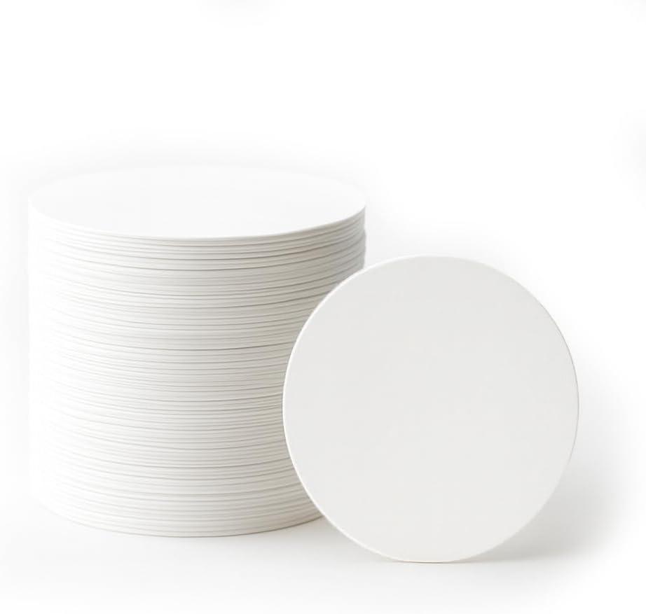 50 Pieces Solid Core White Chipboard Circles - Extra Thick 28pt White Circle Cardstock - Heavyweight Circle Cutouts For Scrapbooking, Crafts & Product Backing (8" Round)