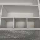 Paper Plate Dispenser and Holder for Kitchen Counter, Wood Rustic Silverware Utensil Caddy, Cutlery Flatware Organizer Box for Cups Spoons Forks Napkins, Kitchen Accessories (White)