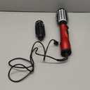 3 in 1 Hot Air Styler and Rotating Hair Dryer Hair Dryer and Blow Dryer Brush in One 2 Interchangeable Brushes for Dry and Wet Hair, Auto Rotating Curling Hot Hair Brush (Red)