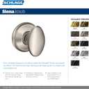 Schlage F40 SIE 622 Sienna Door Knob, Bed & Bath Privacy Lock, Matte Black (Standard)