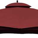 Hugline Outdoor Replacement Canopy Top Double Tier Gazebo Roof Cover for Lowe's Allen Roth 10x12 Gazebo #GF-12S004B-1 (Burgundy)