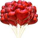 Jonhamwelbor 20Pcs 18 Inch Red Foil Mylar Heart Shape Balloons Decorations Valentines Birthday Wedding Baby Shower Party (Red)