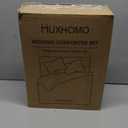 MUXHOMO 7 Pieces Full Comforter Set, Seersucker Bed in a Bag Full Size, All Season Luxury Bedding Set with Comforter, Flat Sheet, Fitted Sheet, Pillowcases & Shams, Beige