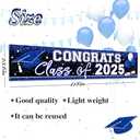 2025 Graduation Yard Sign Large Congrats Grad Banner Blue Class of 2025 Banner for Graduation Party Decorations 2025 (Blue)
