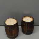 2 Pcs Wood Barrel Vase 6" x 5" Rustic Wooden Flower Vase Planter for Wedding Reception, Home Indoor Outdoor Garden, Kitchen, Party Table Decoration