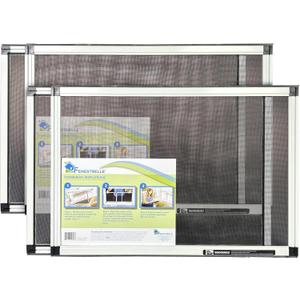 Fenestrelle Expandable Window Screen, 2 Way Adjustable Window Screen, Horizontal (15" H x 12"-40" W) or Convert to Vertical (21" H x 15"- 28" W), Pack of 2