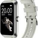 Fitness Tracker with Heart Rate, Sleep Monitor, 100+Sports Modes Smart Watches for Men Women, IP68 Waterproof, Activity & Step Tracker Watch for Android/iOS Phones (Silver), 45*26.45*11.2mm