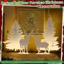 DIY 3-5 ft Christmas Tree Deer Family Silhouette Sticker Set Decoration for Wooden PP Board Cutting Tracing for Holiday Outdoor Indoor Lawn Patio Pathway Garden(4 ft,Reindeer)