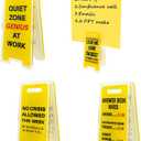 4Pack Funny Sticky Note Holder,Note Holder Clips,Funny Team Office Gifts-Leave Me Alone I'm Busy Desk Sign,Hilarious Desk Signs for Coworkers, Perfect Funny Office Gifts (Style A)