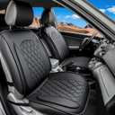 LINGVIDO Car Seat Covers  Premium Nappa Leather Full Set for Front & Rear Seats, Durable, Comfortable, Easy to Install, Fits Most Cars, Sedans, SUVs  Ideal for Commuters, Families & Road Trips (Black)