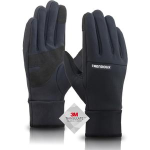 TRENDOUX Flexible Thick Winter Gloves: 3M Touchscreen Warm Gloves for Men Women, Waterproof & Windproof, Thermal Insulated (Small, Black)