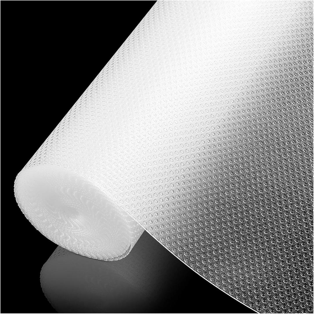 100% EVA Shelf Liner for Kitchen Cabinet, 24" x 240" Drawer Liners Non Adhesive Non Slip Waterproof Plastic Paper, Dresser Pantry Bathroom Refrigerator Protector, Clear