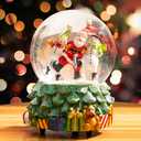 Topadorn Christmas Snow Globe Water Ball Snowman with Music, Christmas Holiday Decorations with Music Box, Festival Decor and Gifts