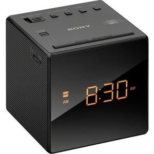 Sony Compact AM/FM Alarm Clock Radio Battery Back-Up, Adjustable Brightness Control, Programmable Sleep Timer, Daylights Savings Time Adjustment, Black Finish