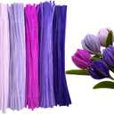 Craft Pipe Cleaners, 500pcs 5 Colors Purple Pipe Cleaners Craft Supplies Chenille Stems for Handmade Gift Flower Bouquet DIY Art and Craft Projects (6 mm x 12 Inch)