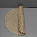 SHACOS Round Braided Placemats Set of 4 Round Table Mats for Dining Tables 15 inch Non Slip Washable Kitchen Table Place Mats Natural Farmhouse Decor (Beige, 4)