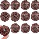 12PCS 2 Inch Brown Wicker Rattan Balls Fade Resistant Decorative Orbs for Home Decor Wedding Centerpiece Bowls Vase Fillers Decorative Spheres for Bowls Table Decor (50mm),2 Inch(50mm)-12P