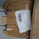 Mayfair Natural Oak Veneer Toilet Seat with Chrome Hinges, Elongated, Wood