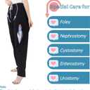 Catheter Leg Bag Pants for Men/Women, Urine Bag Holder Pants with 2 Zippered Side Pockets, Holding 2x2000ml Catheter Bag for Nephrostomy, Foley, Cystostomy, Enterostomy, Urostomy Patients (L, Black)